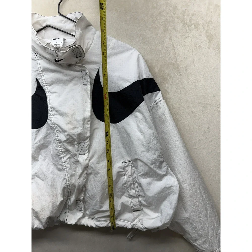 Nike Jacket Women's Medium Track Windbreaker Big Swoosh Oversized Full Zip Retro